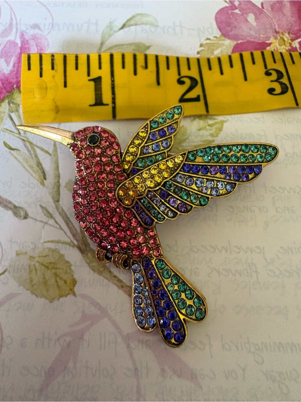 Colorful Multicolor Hummingbird Bird Brooch Pin - Picture 3 of 9